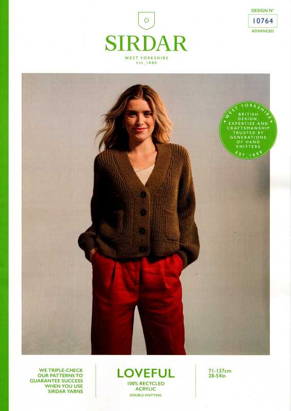 Knitting Pattern - Sirdar 10764 - Loveful DK - Ladies Cardigan